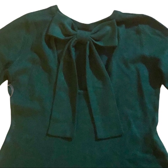 Vince Camuto Forest Green Bow Sweater Dress S NWT - Picture 3 of 11